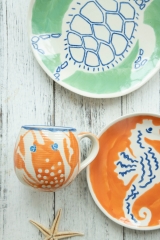 Playful Handpainted Sea Vibe Tableware