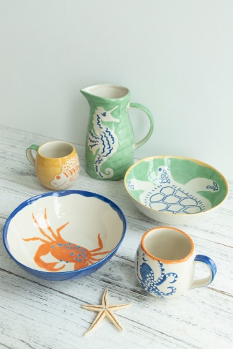 Playful Handpainted Sea Vibe Tableware