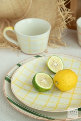 Simple Hand-painted Stripes and Checks Tableware