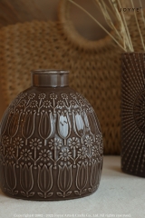 Vintage Dark Brown Ceramic Vase Collection
