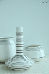 White Modern Elegant Stripes Vase Collection