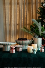 Christmas Handpainted Red and Green Stripes Tableware