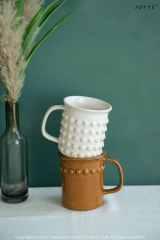 Vintage Amber Tone Embossed Stoneware Tableware Collection