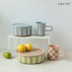 Soft Tone Checkerboard Tableware Collection