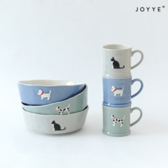 Lovely Embossed Pet Ceramic Dinnerware