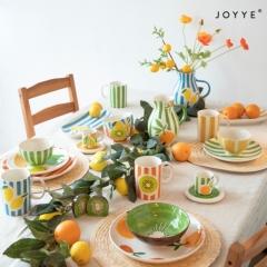 Summer Stripe Lemon Ceramic Tableware