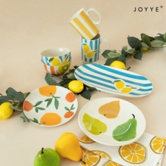 Summer Stripe Lemon Ceramic Tableware