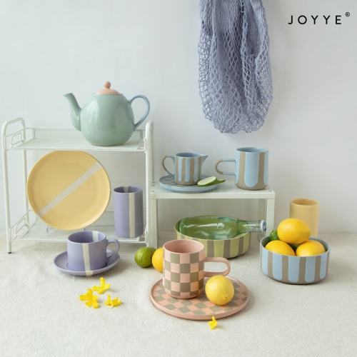 Soft Tone Checkerboard Tableware Collection