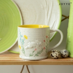 Green and White Embossed Bunnies Tableware Collection