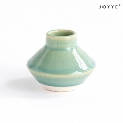 Black and Jade Green Reactive Ceramic Candle Holders