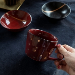 Red and Black Christmas Mugs