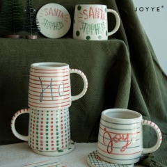 The Joyful Red and Green Christmas Mugs