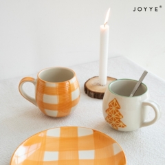 The Handpainted Checker Christmas Mugs