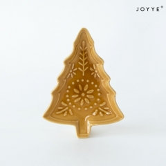 Christmas Vintage Amber and Green Crackle Glaze Dinnerware