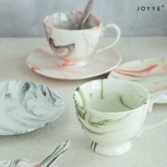 Colorful Marble Effects Ceramic Tableware Collection
