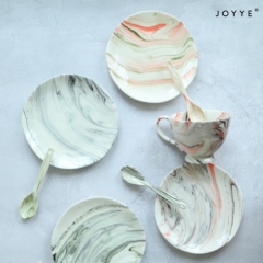 Colorful Marble Effects Ceramic Tableware Collection
