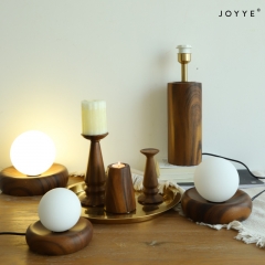 The Vintage Wood Grain Lamp Base and Candle Holders