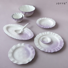 The White and Purple Floral Tableware by Joyye
