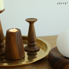 The Vintage Wood Grain Lamp Base and Candle Holders