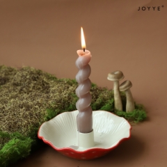 The Red Color Mushroom-shaped Ceramic Candle Holder by Joyye