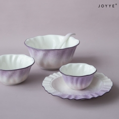 The White and Purple Floral Tableware by Joyye