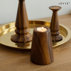 The Vintage Wood Grain Lamp Base and Candle Holders