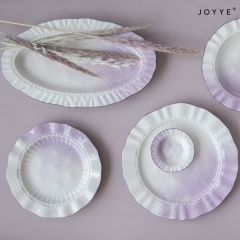 The White and Purple Floral Tableware by Joyye