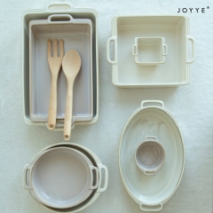 The Modern Soft Beige Geometry Cookware by Joyye