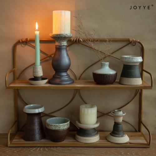 The Mystery Rich Brown Candle Holders by Joyye