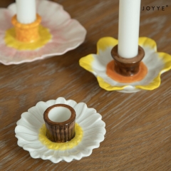 The Spring Colorful Embossed Floral Candle Holder Collection by Joyye