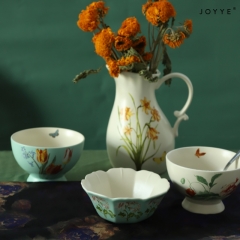The Artistic Hand-painted Butterfly and Floral Tableware by Joyye