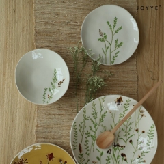 Vintage White and Amber Crackled Glaze Dinnerware