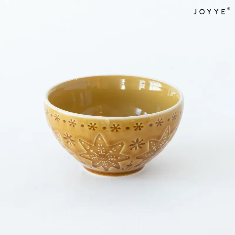 Embossed Christmas Theme Ceramic Bowls