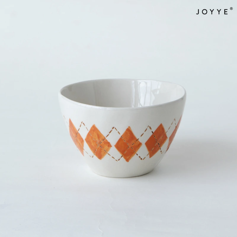 Hand-painted Embossed Pumpkin Ceramic Bowls