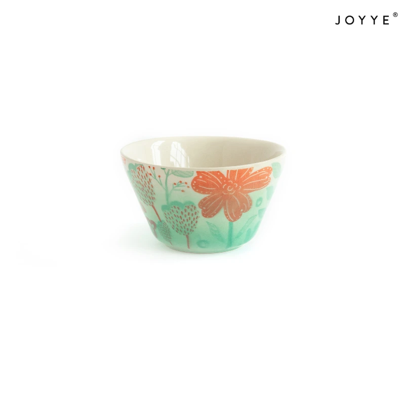Hand-painted Colorful Flower Ceramic Bowls
