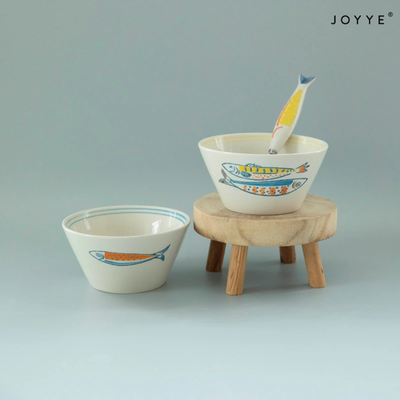 Hand-painted Ocean Sardine Series Ceramic Bowls