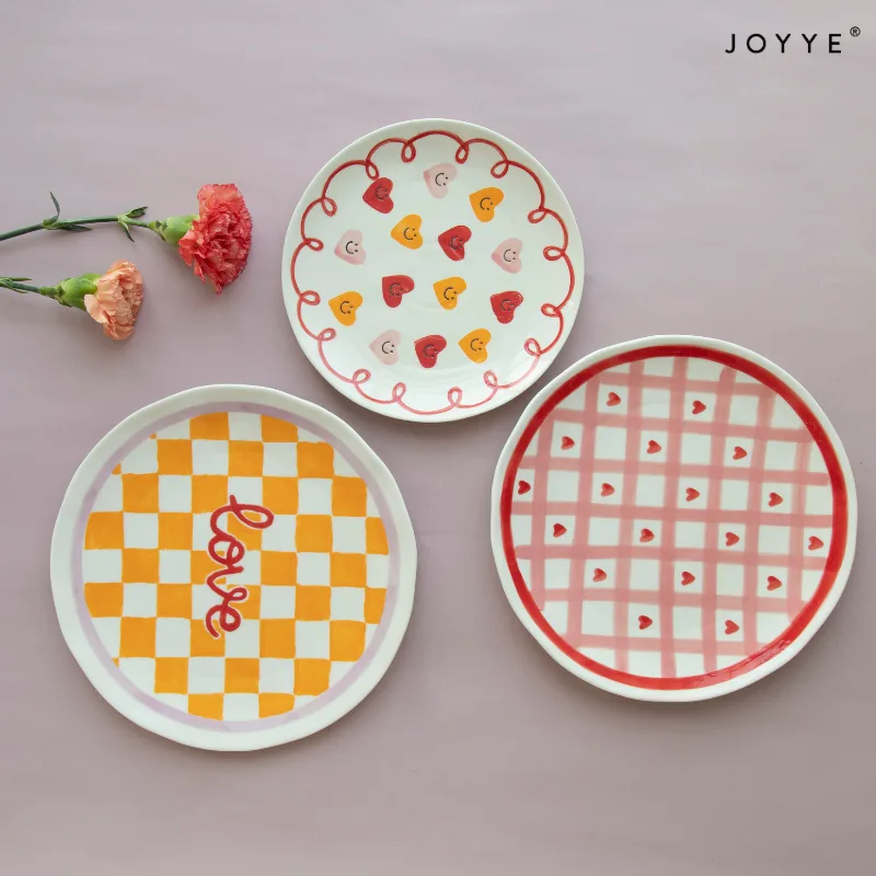 Valentine’s Day Hand-painted Dinner Plate Set