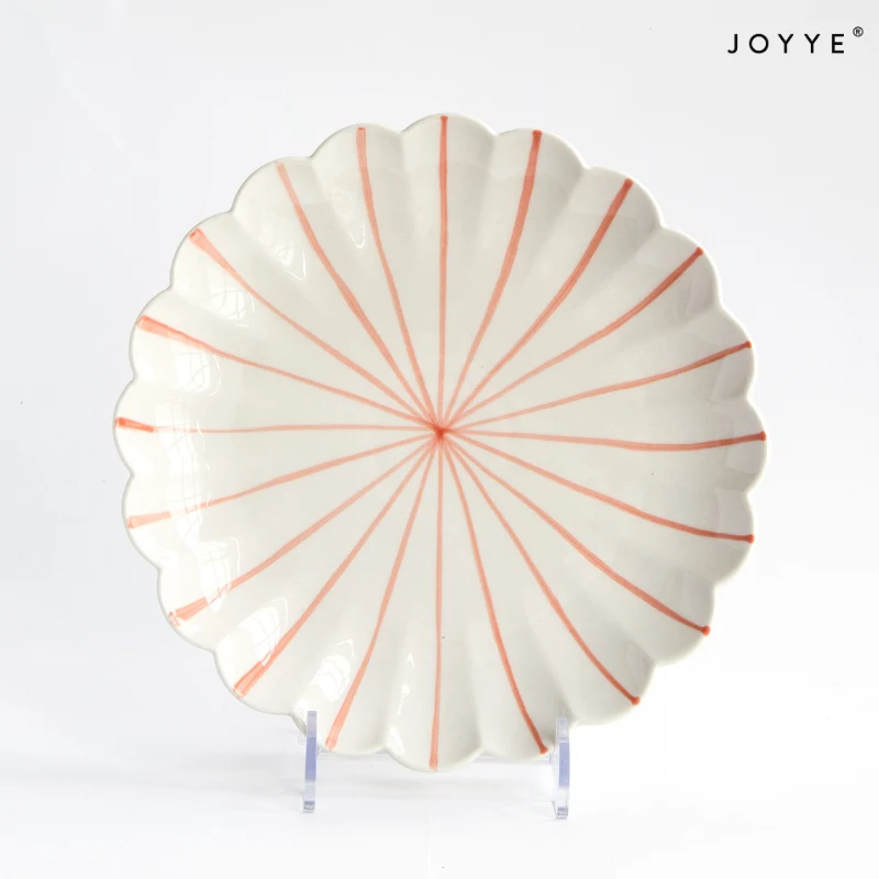 Hand-painted Colorful Line Stripe Side Dinner Plates