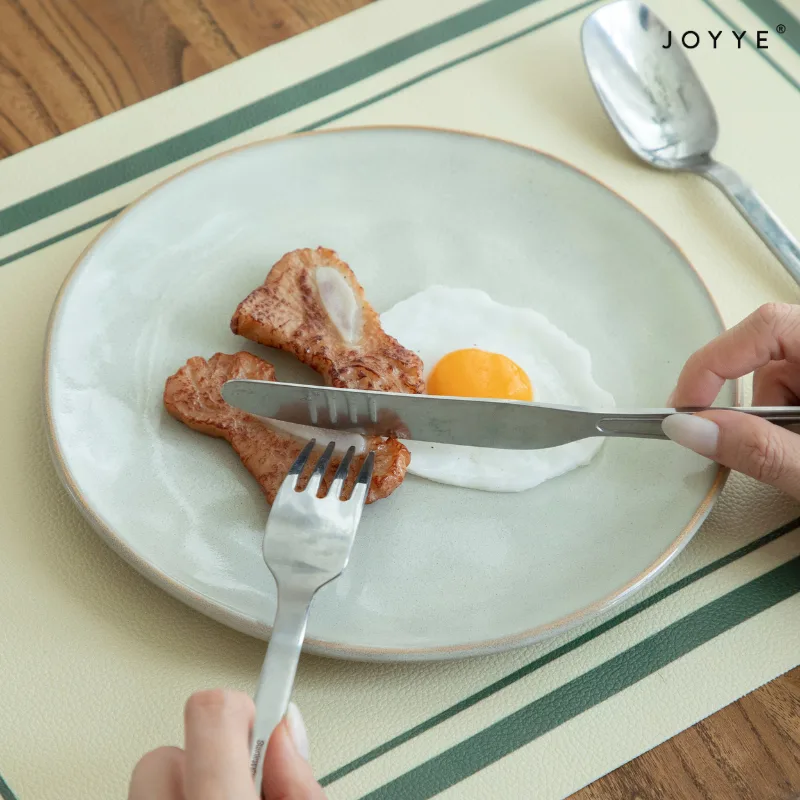 Beige-gray reactive glaze Dinner Plate Set