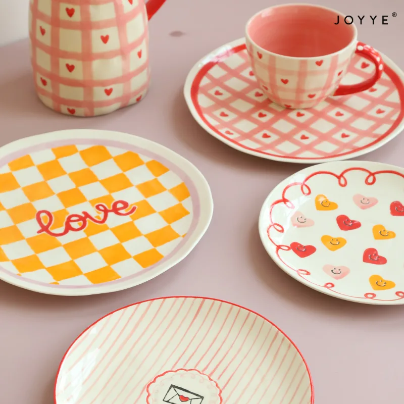 Valentine’s Day Hand-painted Dinner Plate Set