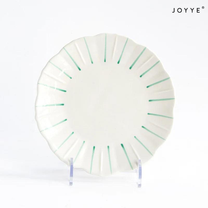 Hand-painted Colorful Line Stripe Side Dinner Plates
