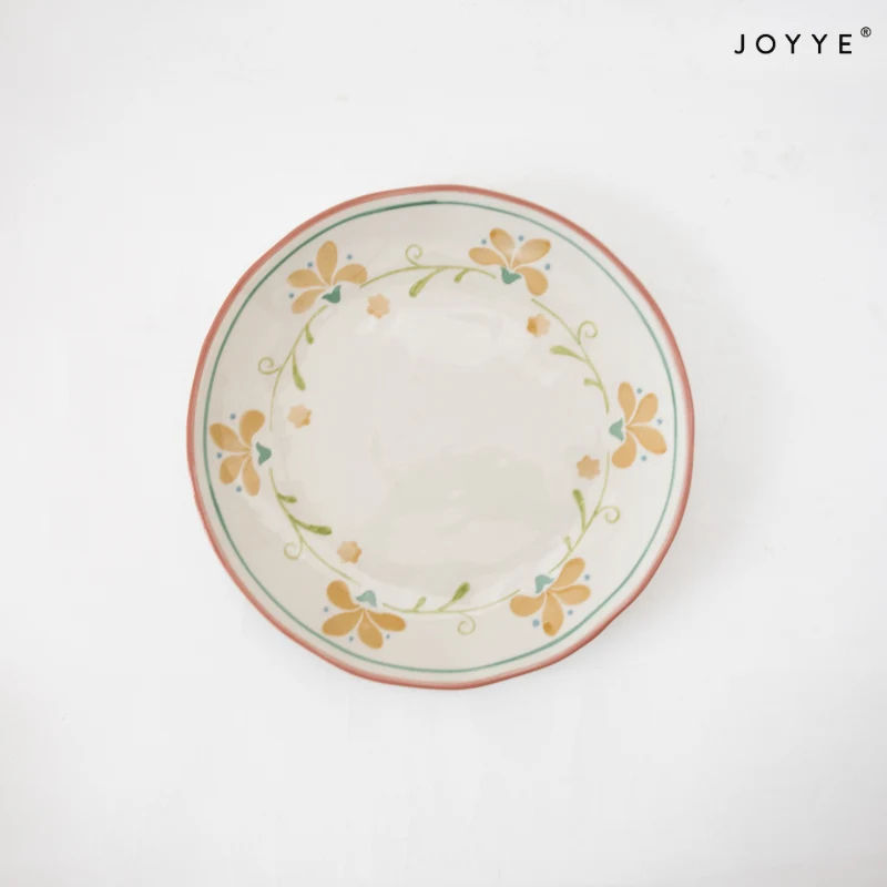 Hand-Painted Floral Ceramic Plate Sets