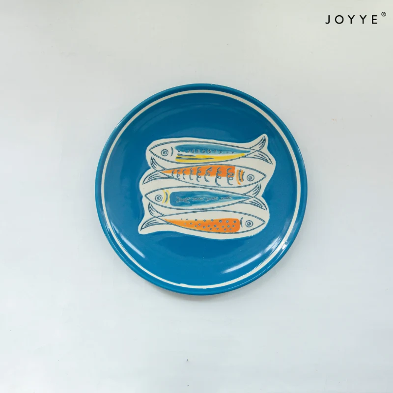 Sardine Fish Design Ceramic Dinner Plate Set
