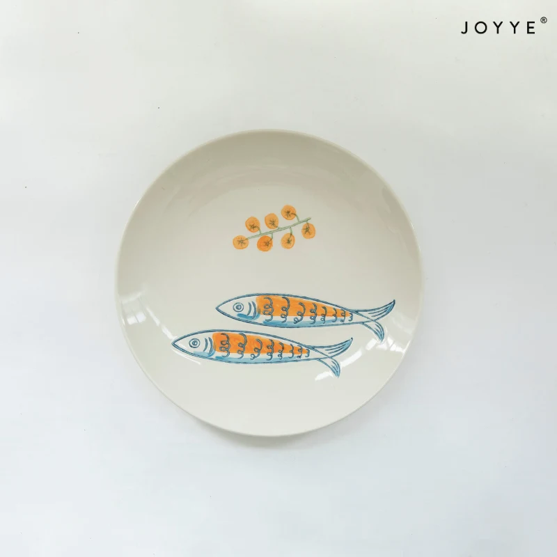 Sardine Fish Design Ceramic Dinner Plate Set