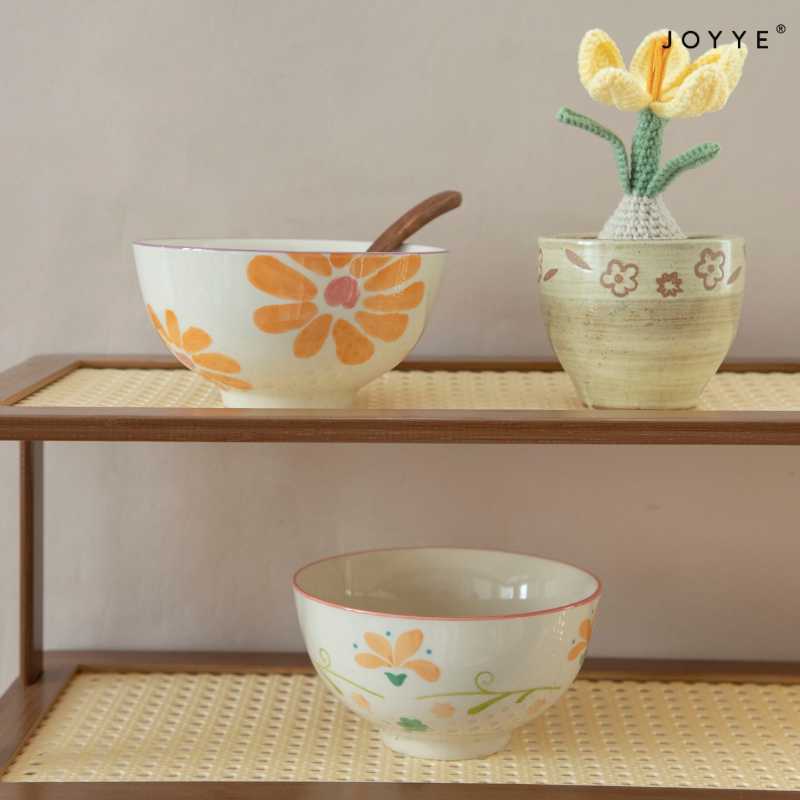 Hand-painted Flower and fruit Ceramic Bowl