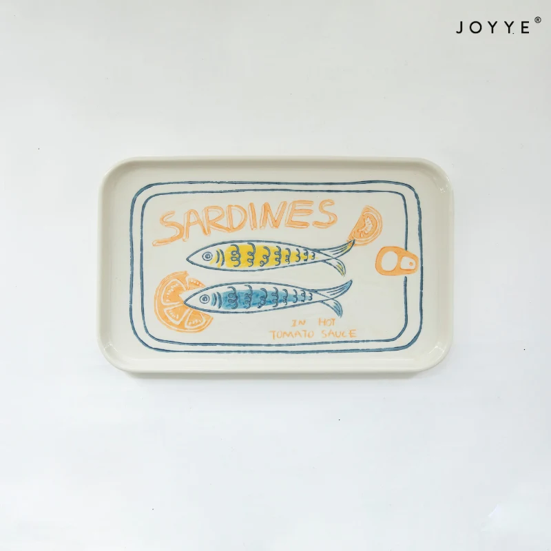 Sardine Fish Design Ceramic Dinner Plate Set