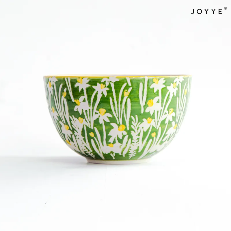 Spring Summer Decal Flower Ceramic Bowls