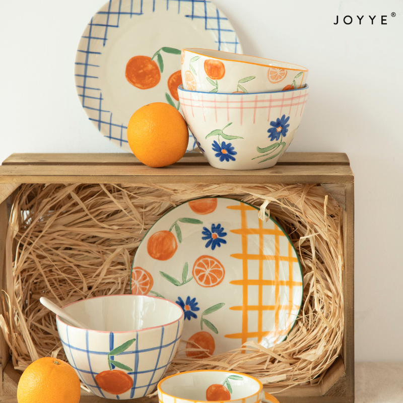 Hand-painted Flower and fruit Ceramic Bowl