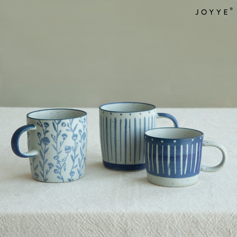 Handpainted and Stamped Elegant Blue Tableware