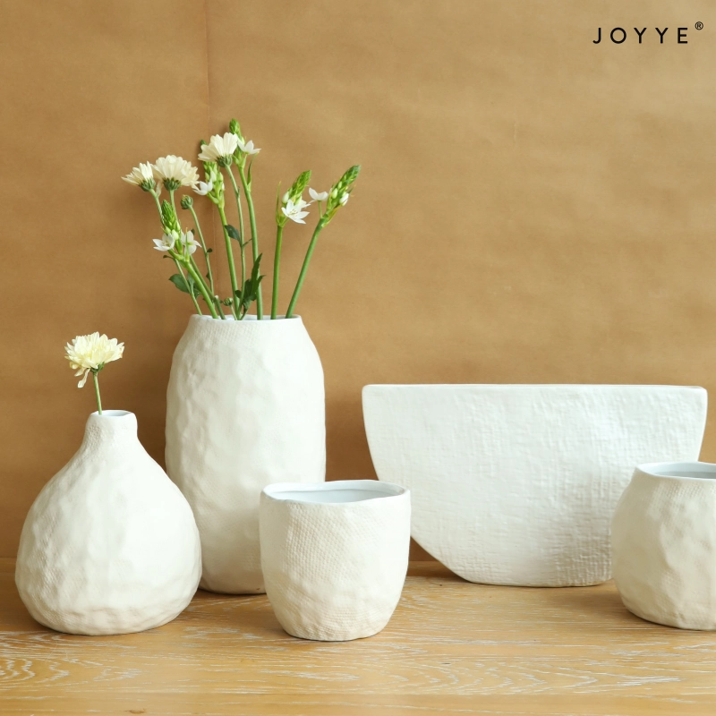 Organic White Glaze Vase and Planter
